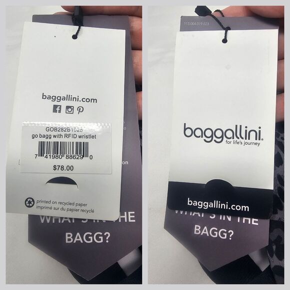 Baggallini New Classic Go Bagg Black Cheetah Includes RFID Phone Wristlet NWT - Picture 11 of 12